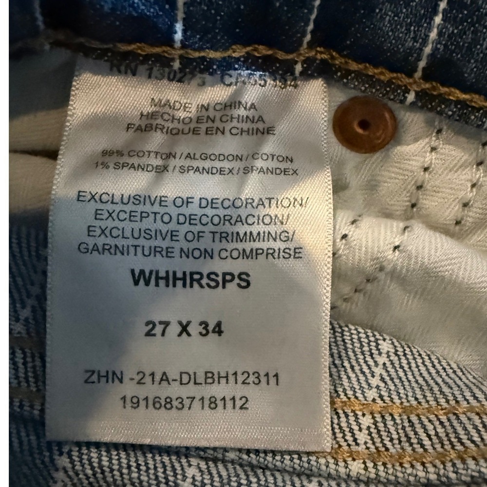 Wrangler Wanderer High Rise Flare Jeans LONG inseam  27x34 Blue White Pinstripe - Picture 5 of 6